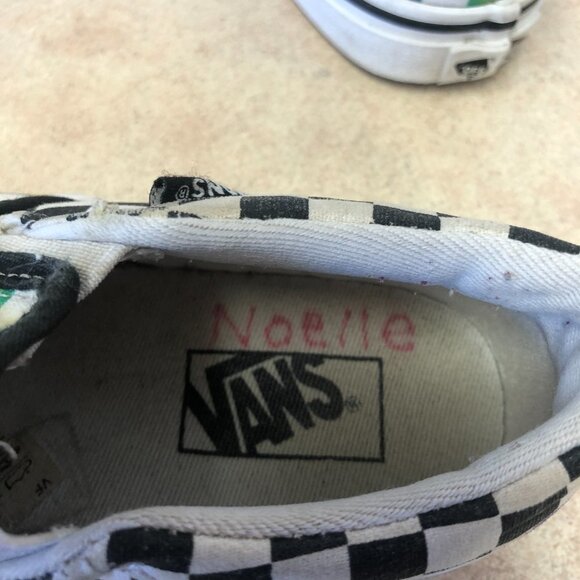 Vans Asher Classic Slip On Rainbow Checkered Sneakers Youth Missy Size 12 - Picture 8 of 11